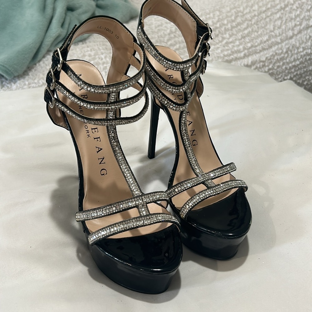 COPY - Marc defang New York sparkly black 6” high heels (like new)